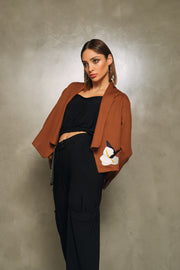 Camel Easy Cropped Blazer