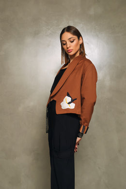 Camel Easy Cropped Blazer