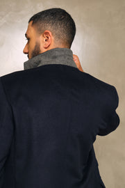 Navy Blue Cashmere Coat