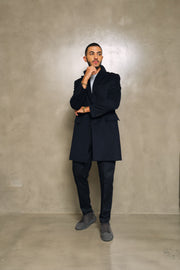 Navy Blue Cashmere Coat