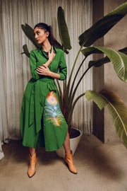 Green Feather Dress