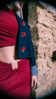 Red Rose Cropped Jacket