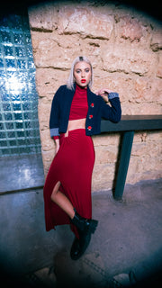 Red Rose Cropped Jacket