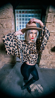 Beige Leopard Off-the-Shoulder Top