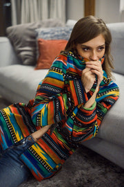 Multicolored Short Fleece Jacket