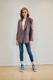 Pink Dragon Double-Breasted Blazer