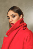 RED CASHMERE POPPY COAT REV228