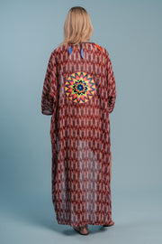 The Star Feather Signature Kimono with Feather and Beaded Border