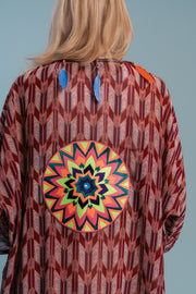 The Star Feather Signature Kimono with Feather and Beaded Border