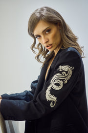 Silver Dragon Double Breasted Blazer