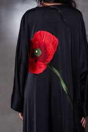 Silky Sateen Poppy Kimono