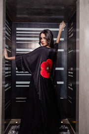 Silky Sateen Poppy Kimono