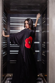Silky Sateen Poppy Kimono
