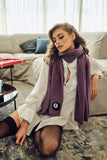 PURPLE SCARF WITH EMBROIDERY SCR005